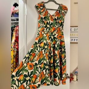 Off the Shoulder Papaya Dress